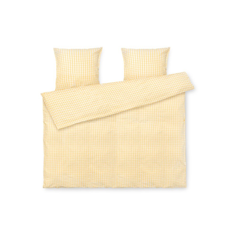 Sárga kétszemélyes hosszabbított krepp ágyneműhuzat 200x220 cm Bæk&Bølge – JUNA