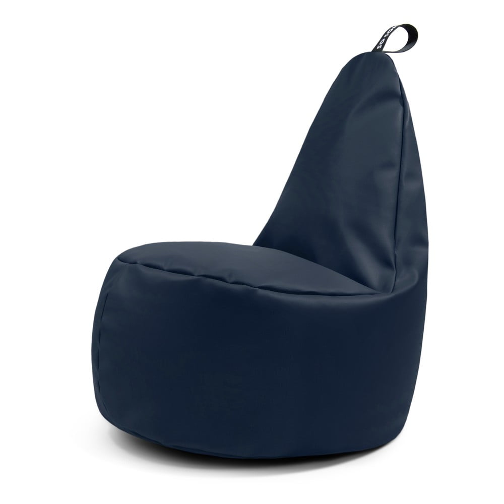 Sötétkék bőrutánzat babzsákfotel Lull L – So Soft?