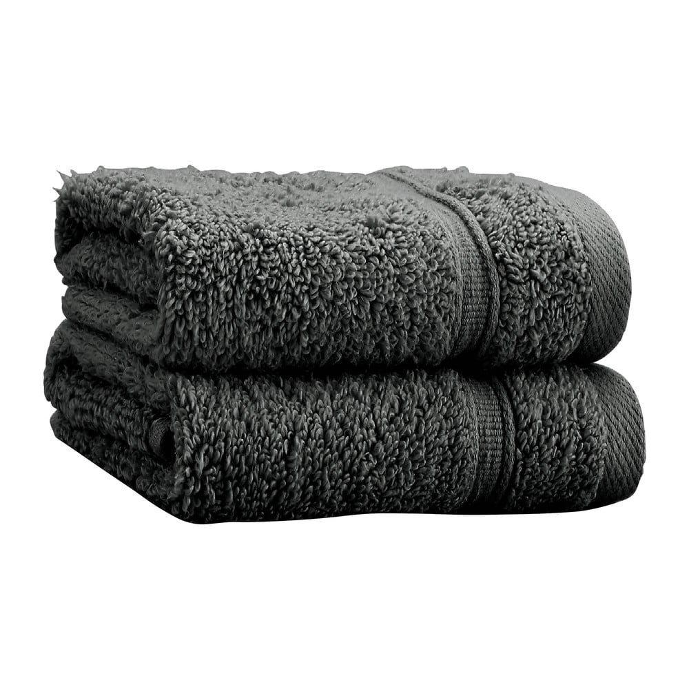 Sötétszürke frottír pamut törölköző szett 2 db-os 30x30 cm Zero Twist – Catherine Lansfield