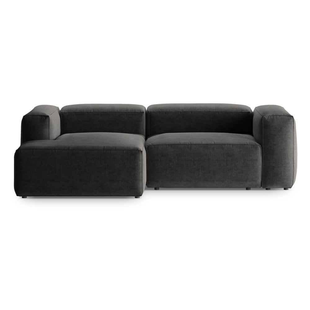 Sötétszürke sarokkanapé (bal oldali-heverő résszel) Bergano – Cosmopolitan Design