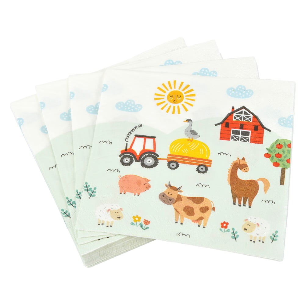 Szalvéta szett 20 db-os 33x33 cm Farm Animals – Homéa