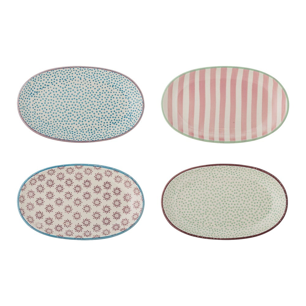 Szervírozó agyagkerámia tányér készlet 4 db-os Patrizia – Bloomingville