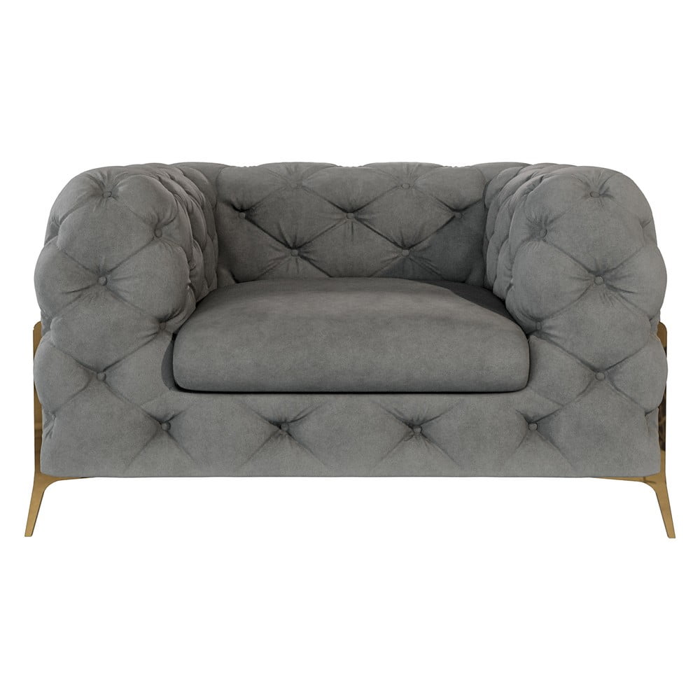 Szürke bársony fotel Chelsea Bis – Ropez