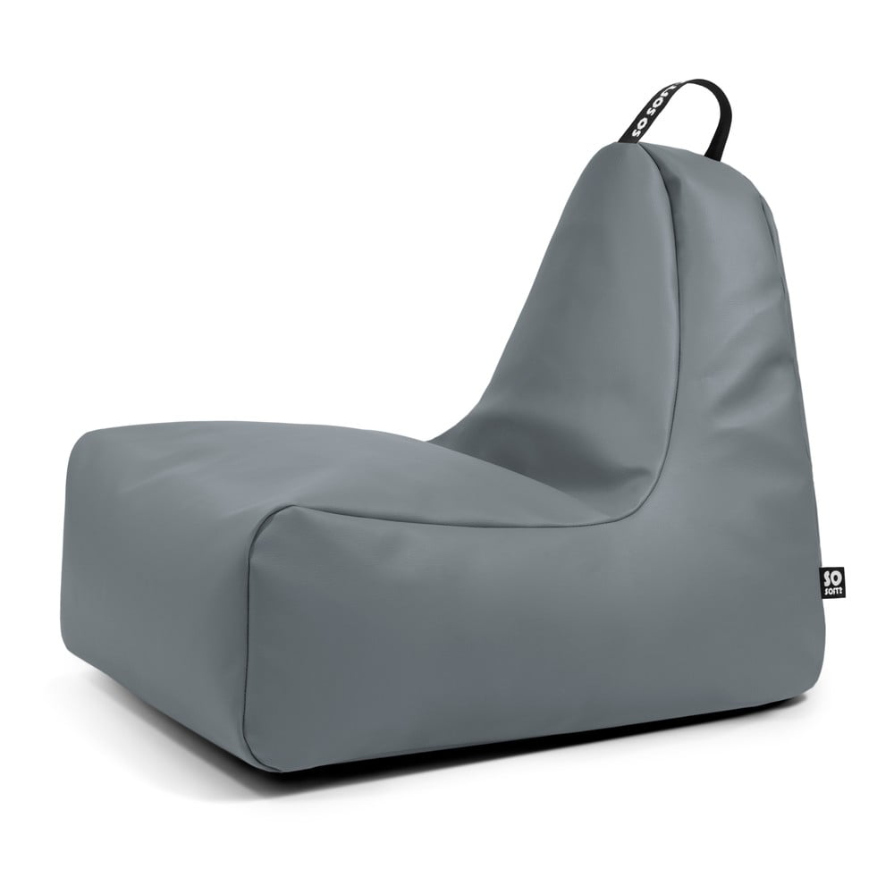 Szürke bőrutánzat babzsákfotel Chill L – So Soft?