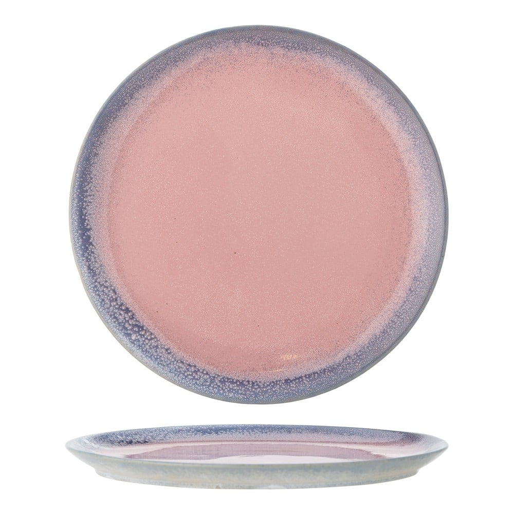 Világos rózsaszín agyagkerámia tányér ø 26