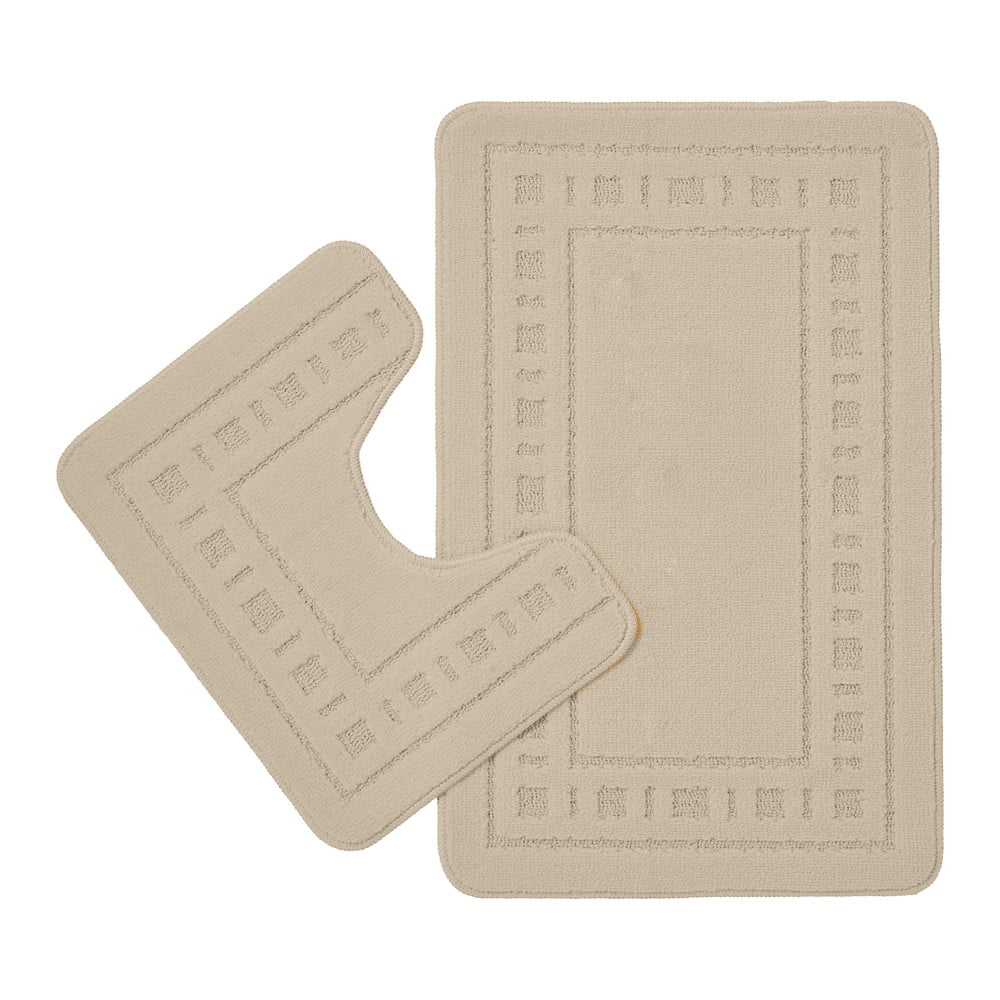 Világosbarna fürdőszobai kilépő szett WC-hez