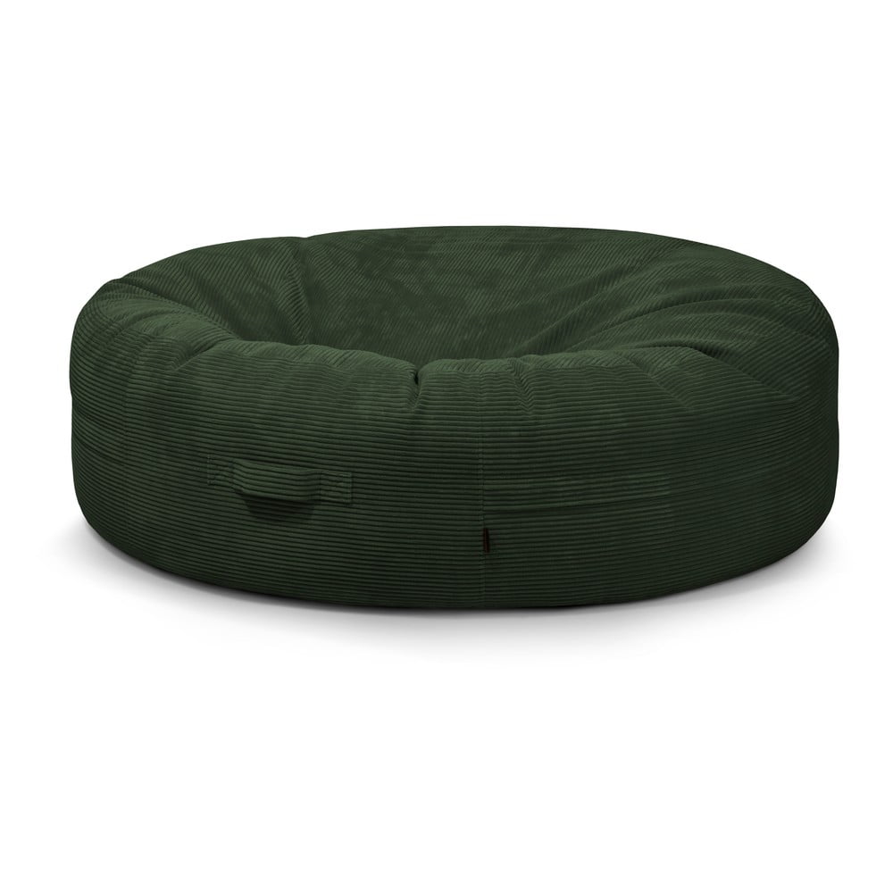 Zöld kordbársony babzsákfotel Roll 190 – SLOWDOWN