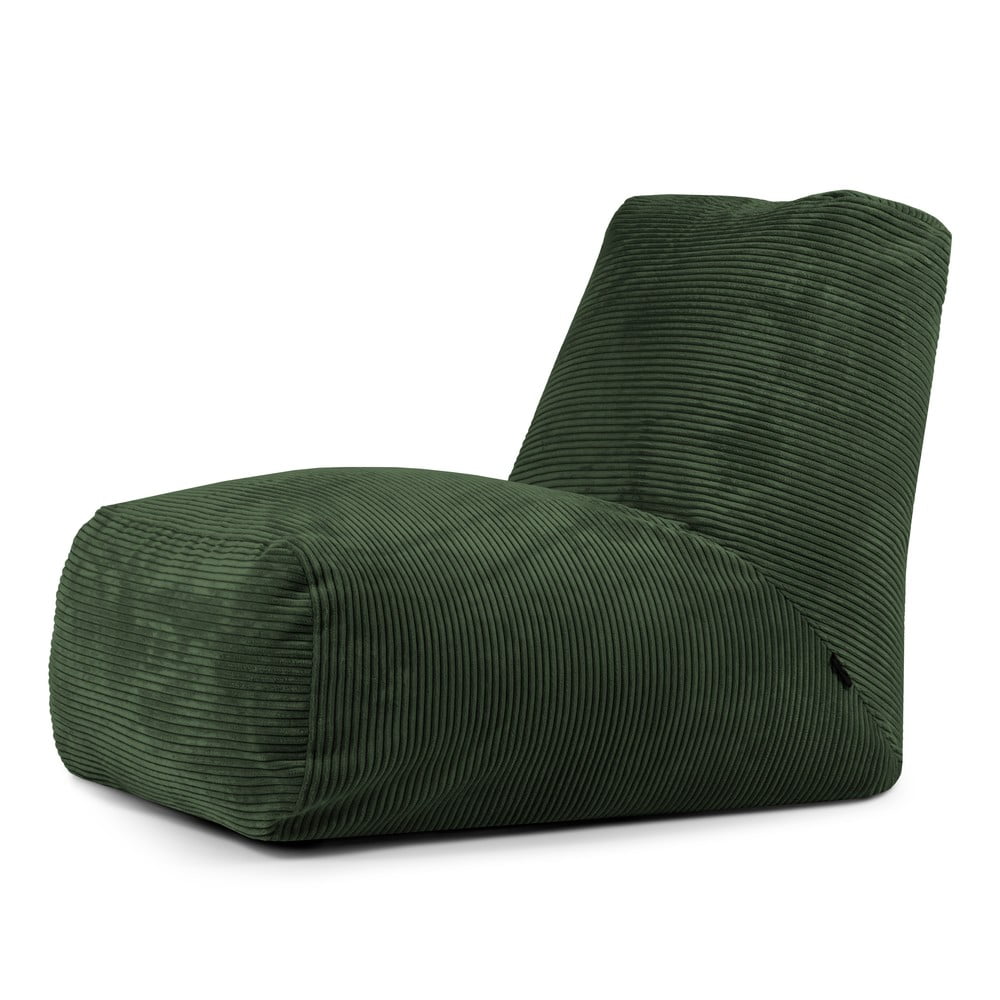 Zöld kordbársony babzsákfotel Tube – SLOWDOWN