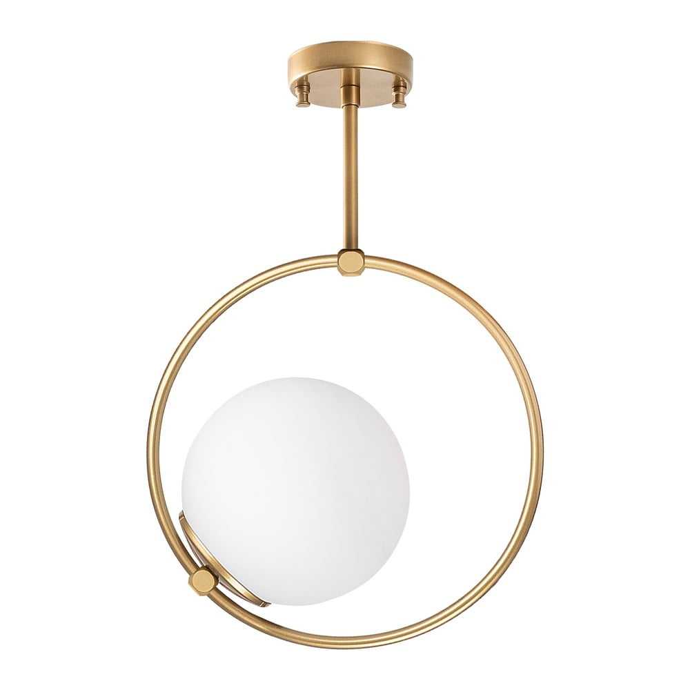 Aranyszínű mennyezeti lámpa üveg búrával 39x26 cm Dolunay – Opviq lights