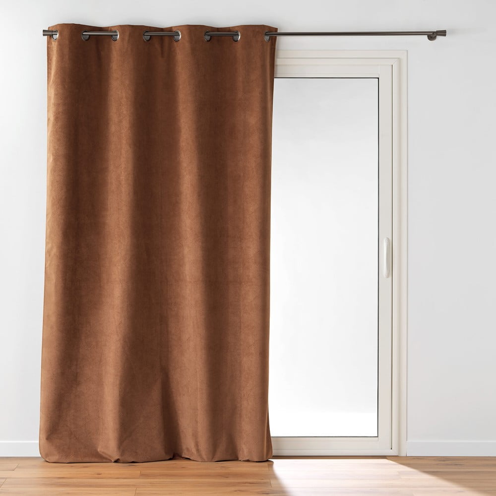 Barna bársony függöny 140x260 cm Olympe – douceur d'intérieur