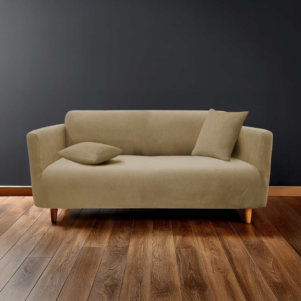 Barna háromszemélyes gumis kanapé huzat Sacha – douceur d'intérieur