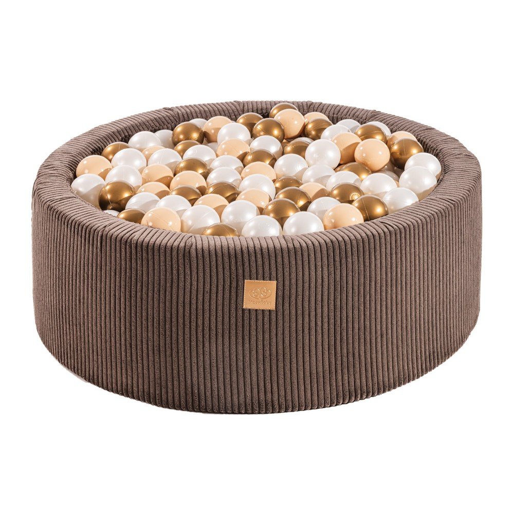Barna kordbársony labdamedence ø 90x30 cm Montessori – Meowbaby