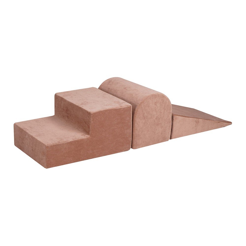 Bézs bársony habszivacs játszótér 45x143x30 cm Montessori – Meowbaby