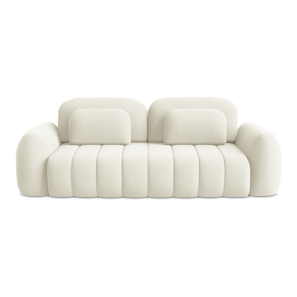 Bézs buklé kinyitható-tárolóhelyes kanapé 266 cm Pele – Makamii