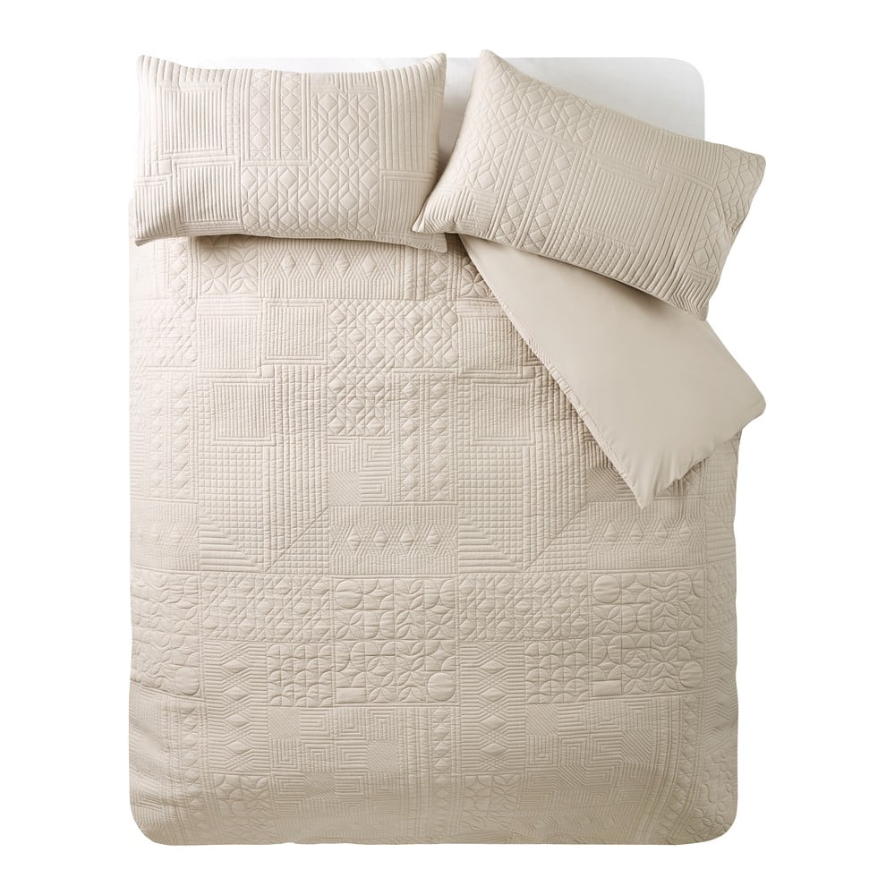 Bézs egyszemélyes ágyneműhuzat 135x200 cm Folkstone Geo – Catherine Lansfield