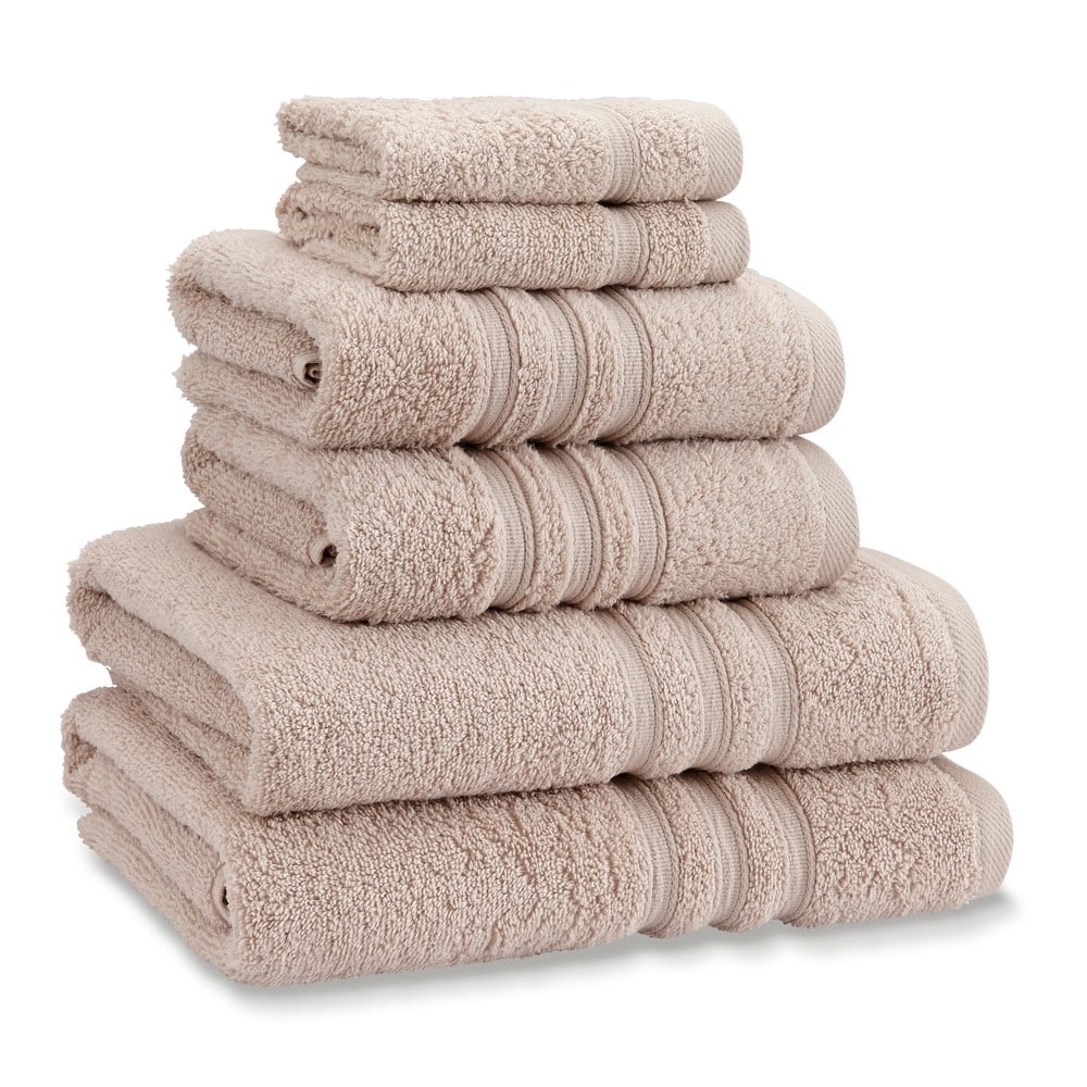 Bézs frottír pamut törölköző és fürdőlepedő készlet 6 db-os Zero Twist – Catherine Lansfield