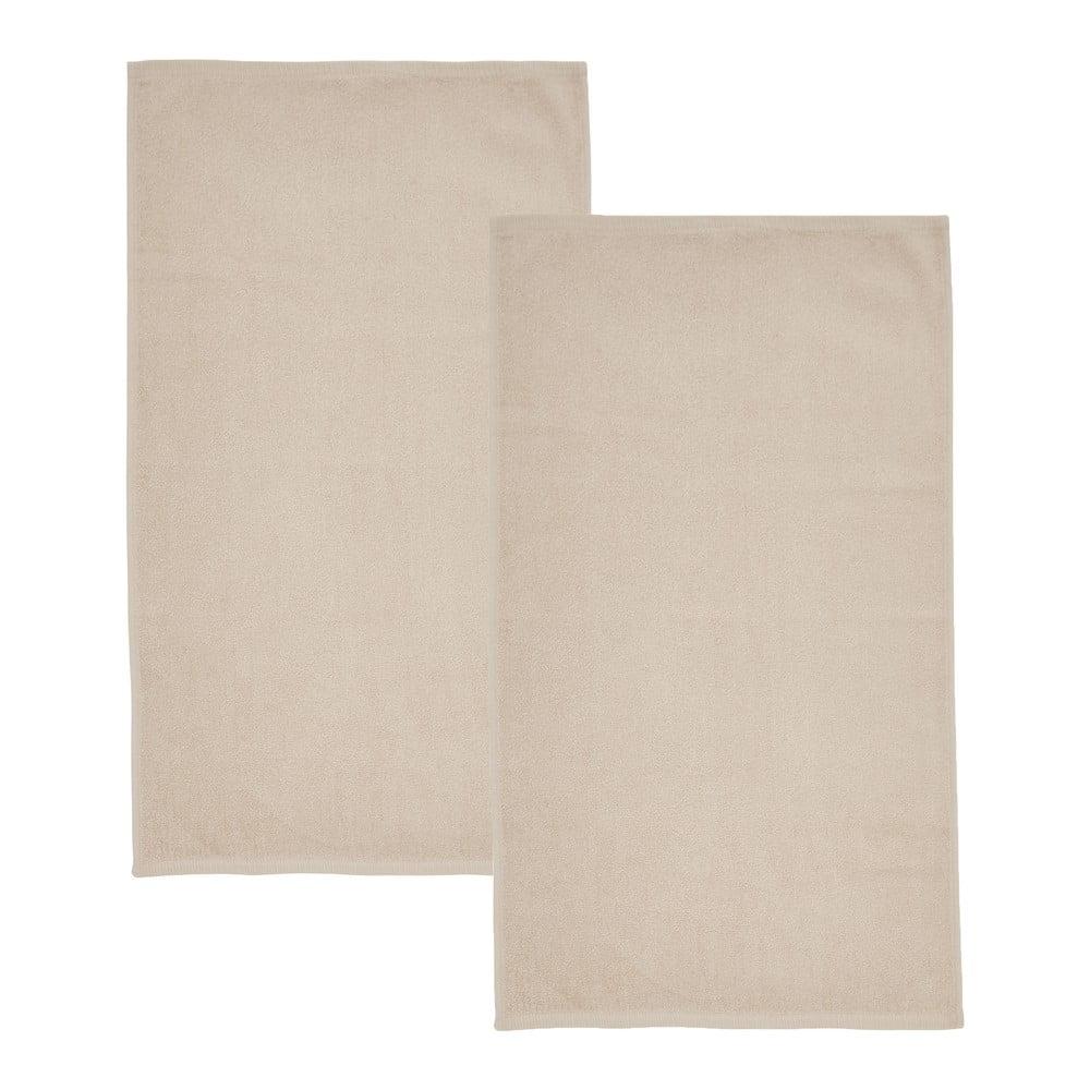 Bézs gyorsan száradó frottír pamut fürdőlepedő szett 2 db-os 90x140 cm Quick Dry – Catherine Lansfield