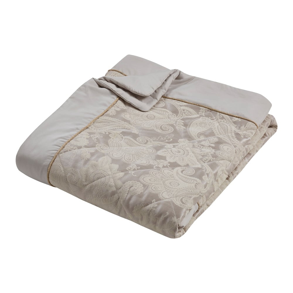 Bézs jacquard steppelt ágytakaró 240x260 cm Opulent Jacquard – Catherine Lansfield