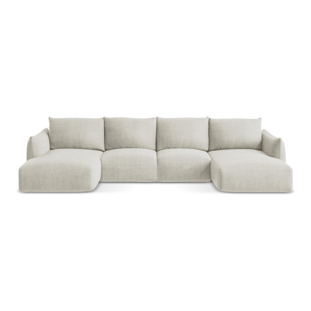 Bézs kinyitható sarokkanapé  (U alakú) Leila – Makamii