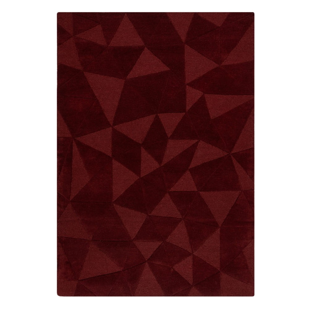 Borvörös kézi szövésű gyapjú szőnyeg 120x170 cm Shard Red – Flair Rugs