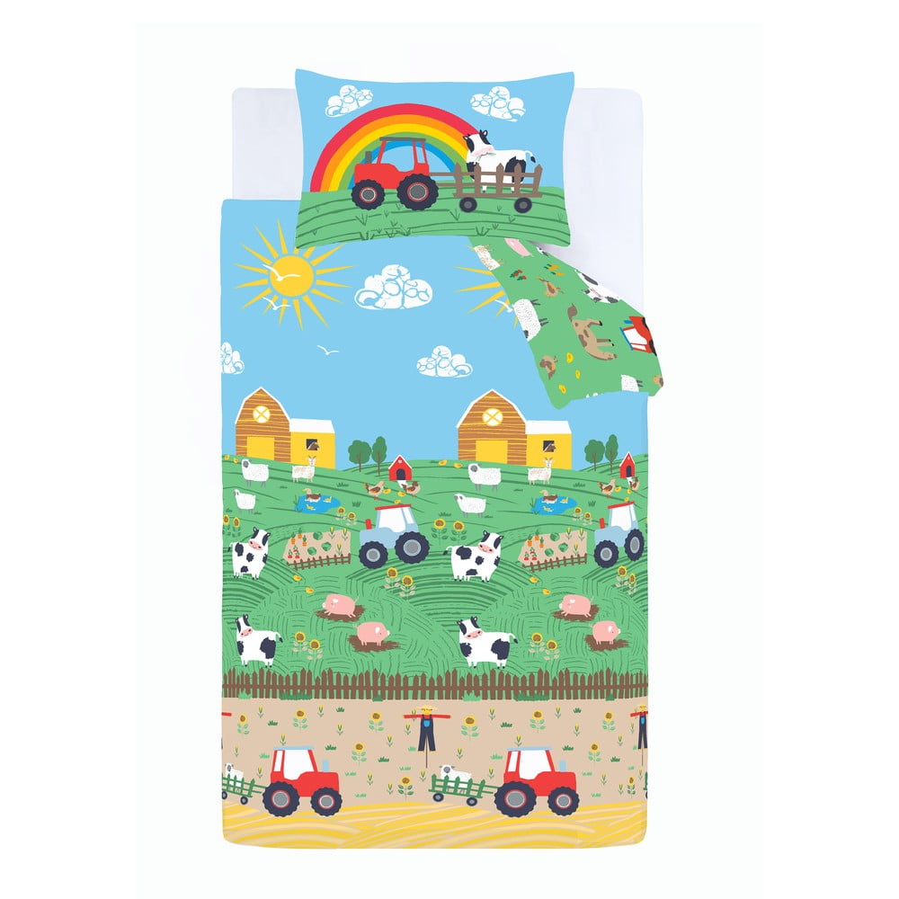 Egyszemélyes gyerek ágyneműhuzat 135x200 cm Farmyard Animals – Catherine Lansfield