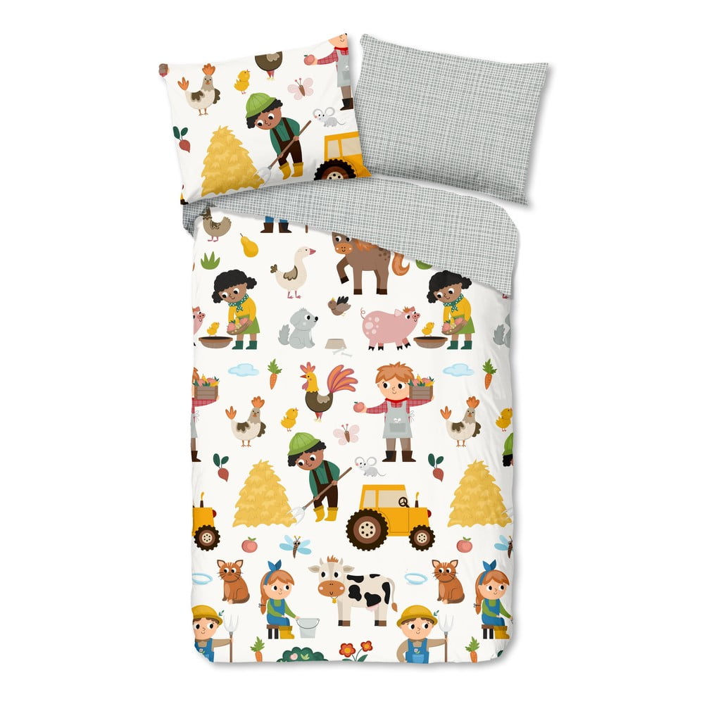Egyszemélyes pamut gyerek ágyneműhuzat 140x200 cm Farm – Good Morning