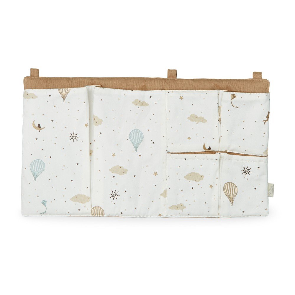 Elefántcsont színű bio pamut zsebes tároló kiságyra 42 cm Dreamland – Cam Cam Copenhagen