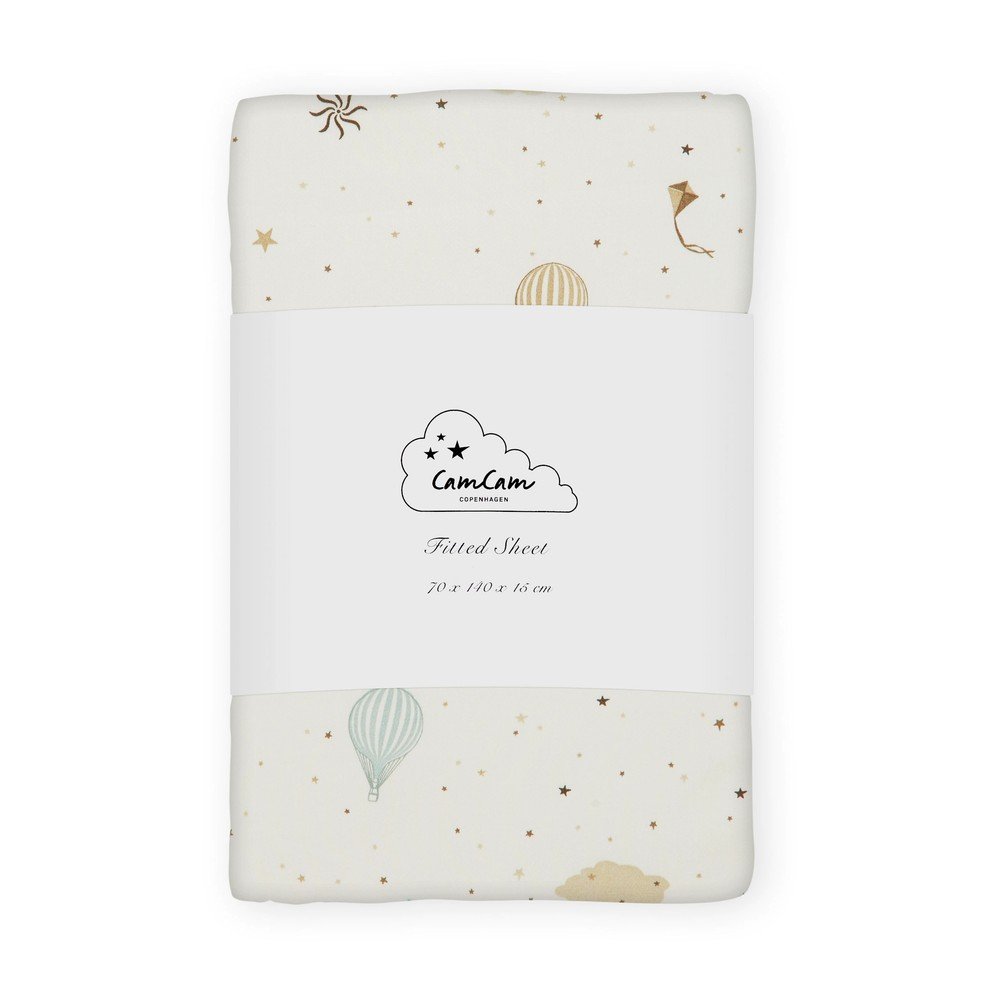 Elefántcsont színű gumis bio pamut gyerek lepedő babaágyhoz 70x140 cm Dreamland – Cam Cam Copenhagen