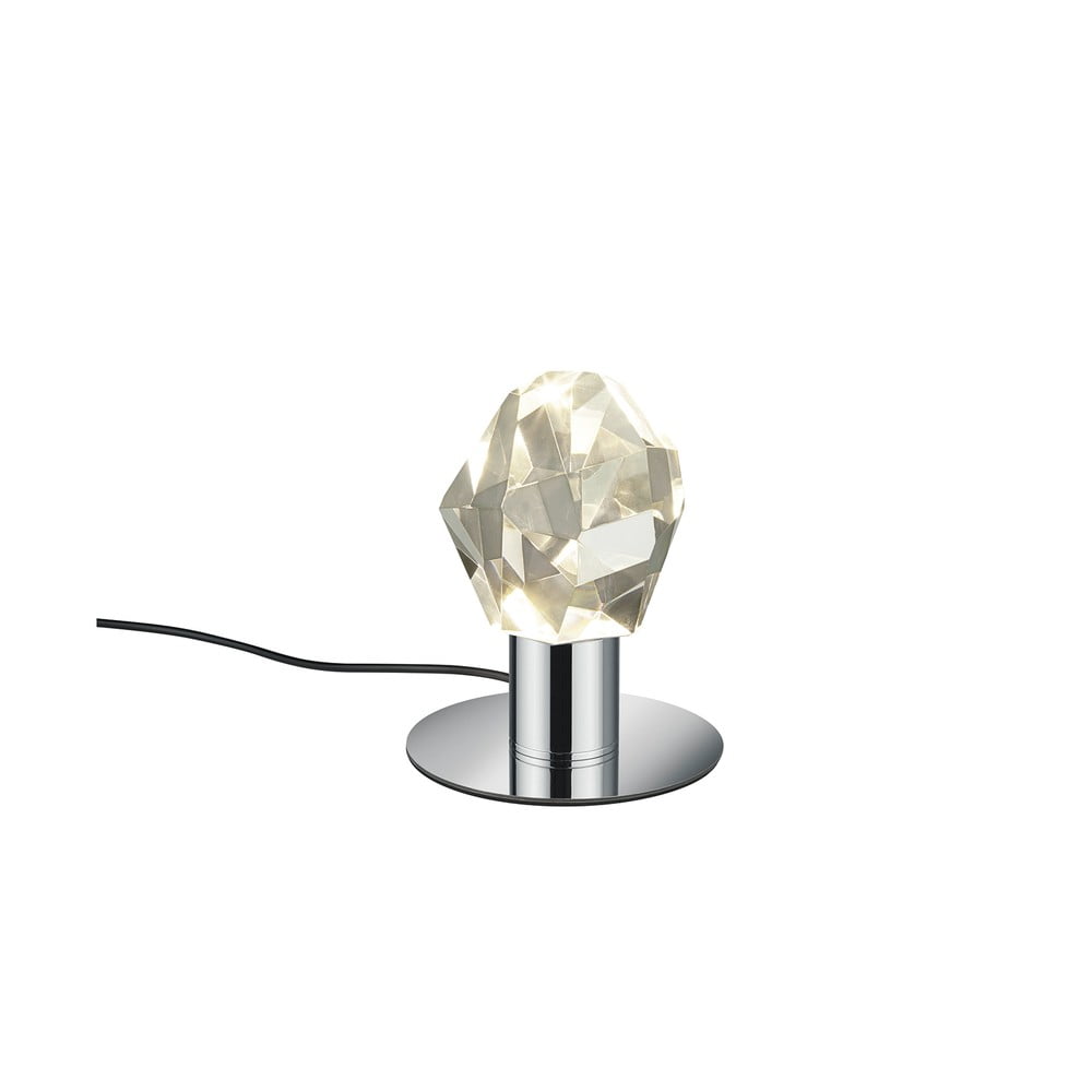 Ezüstszínű LED asztali lámpa üveg búrával (magasság 17 cm) Verano – Trio Select