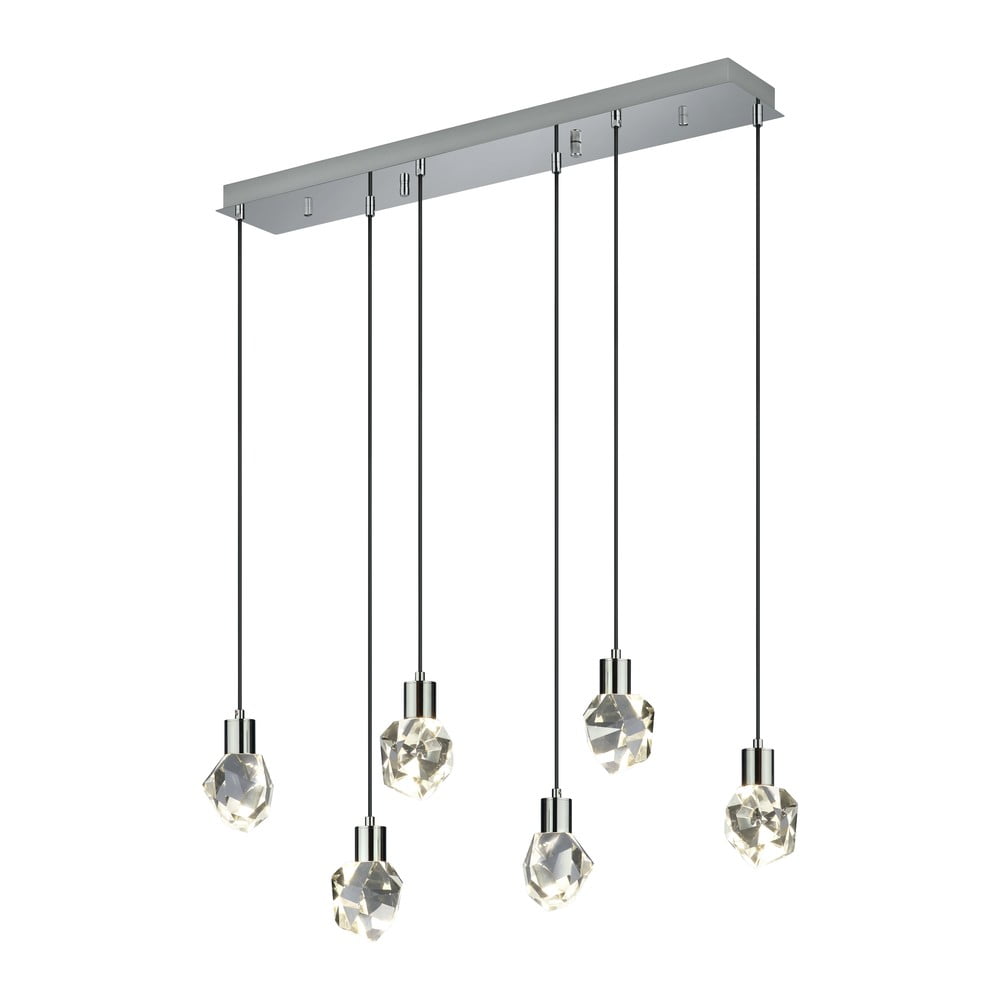 Ezüstszínű LED függőlámpa üveg búrával Verano – Trio Select