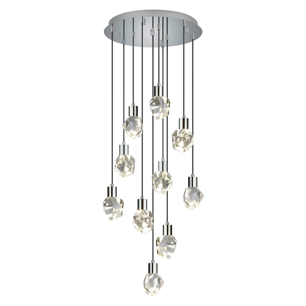 Ezüstszínű LED függőlámpa üveg búrával ø 51