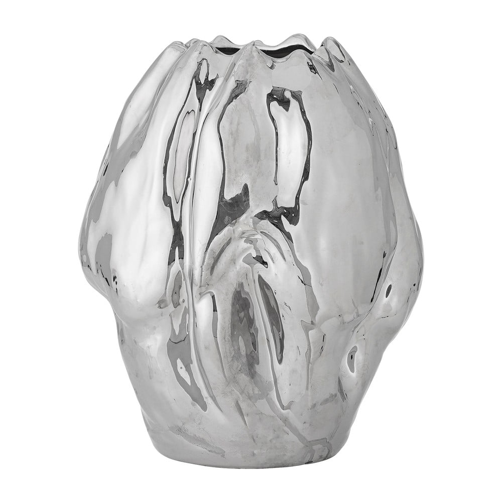 Ezüstszínű kőedény váza (magasság 29 cm) Bobby – Bloomingville
