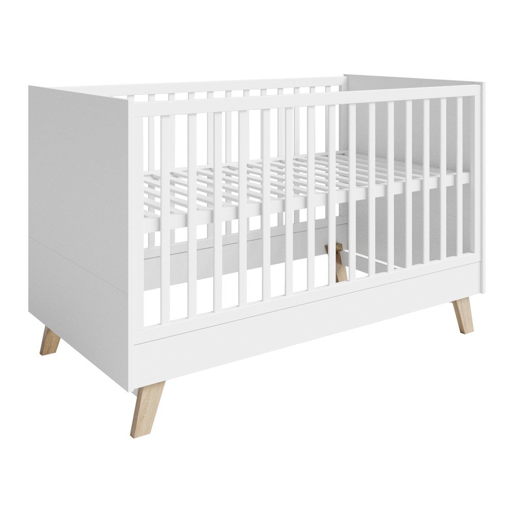 Fehér babaágy állítható magassággal 70x140 cm Smile – Roba