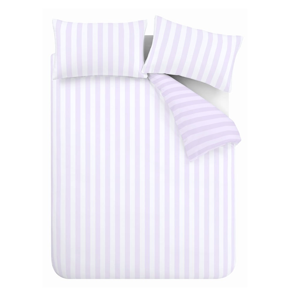 Fehér-levendula színű egyszemélyes ágyneműhuzat 135x200 cm Stripe Tease – Sassy B
