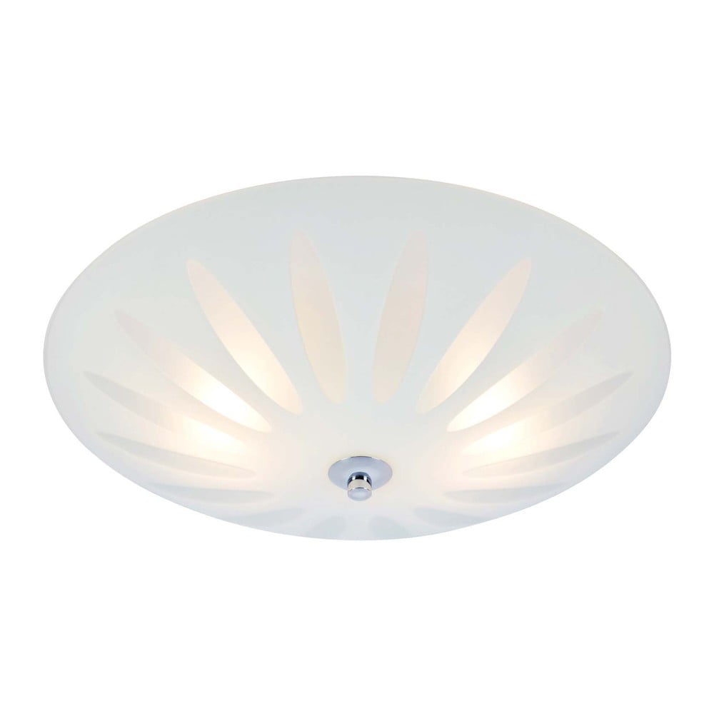 Fehér mennyezeti lámpa üveg búrával Petal – Markslöjd