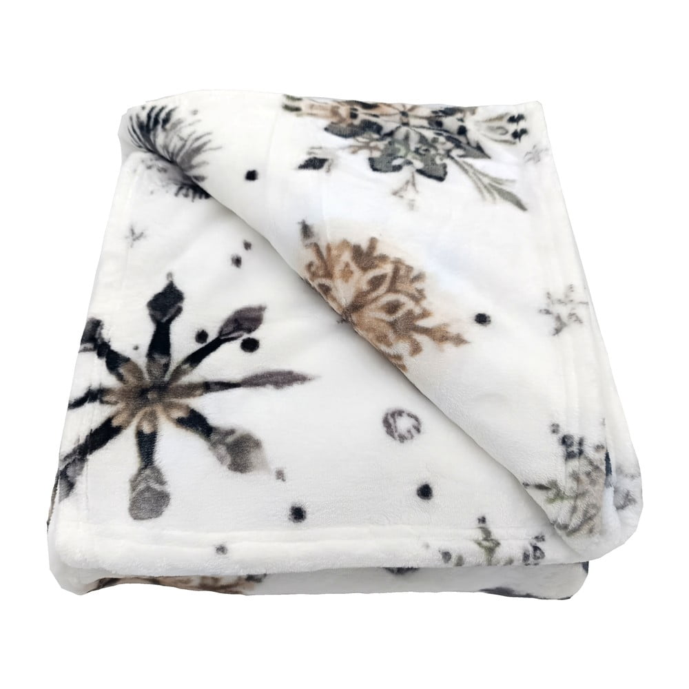 Fehér mikroplüss takaró karácsonyi mintával 150x200 cm Nord Flake – My House