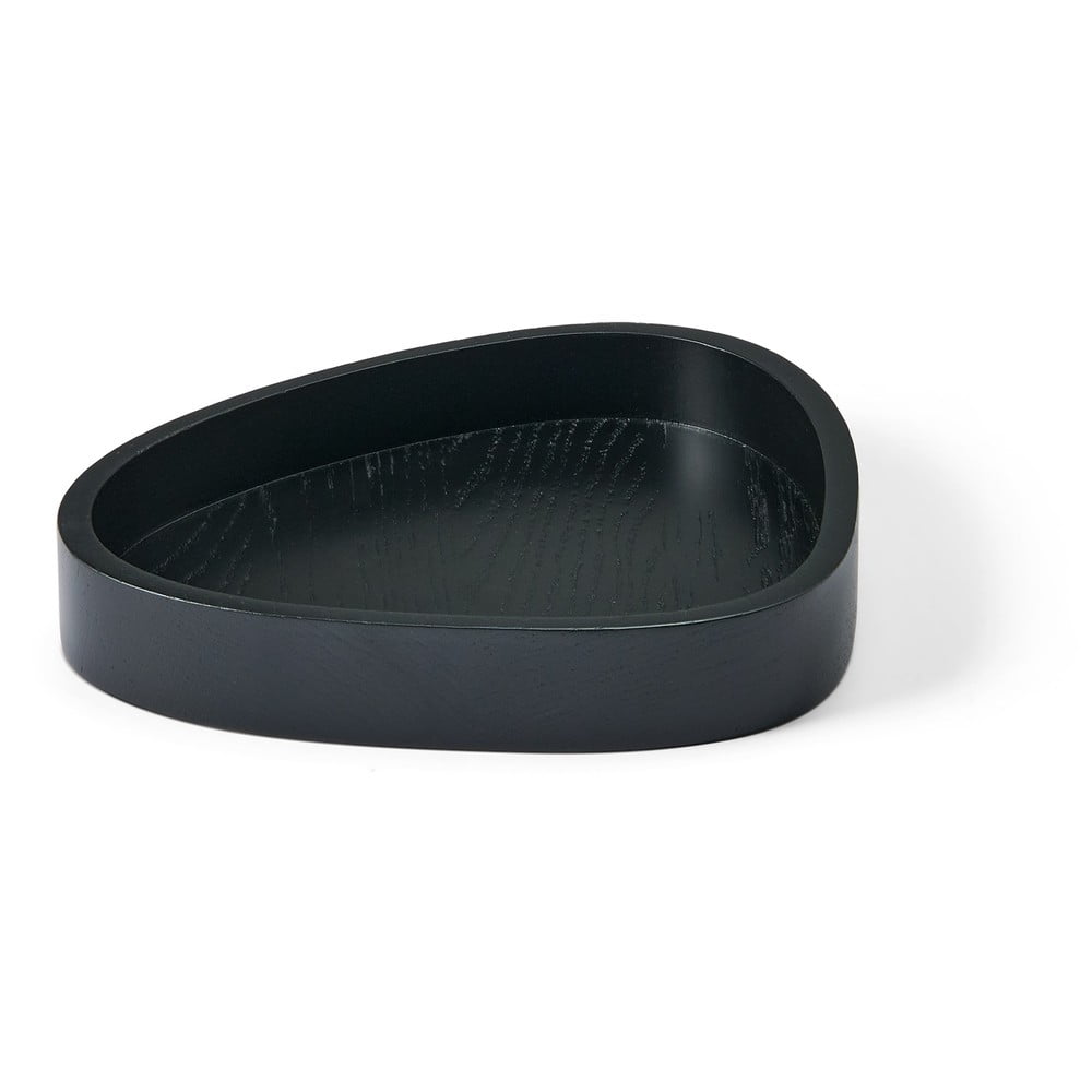 Fekete dekoratív fa tárolódoboz 18x16x3 cm Curve M – LIND DNA