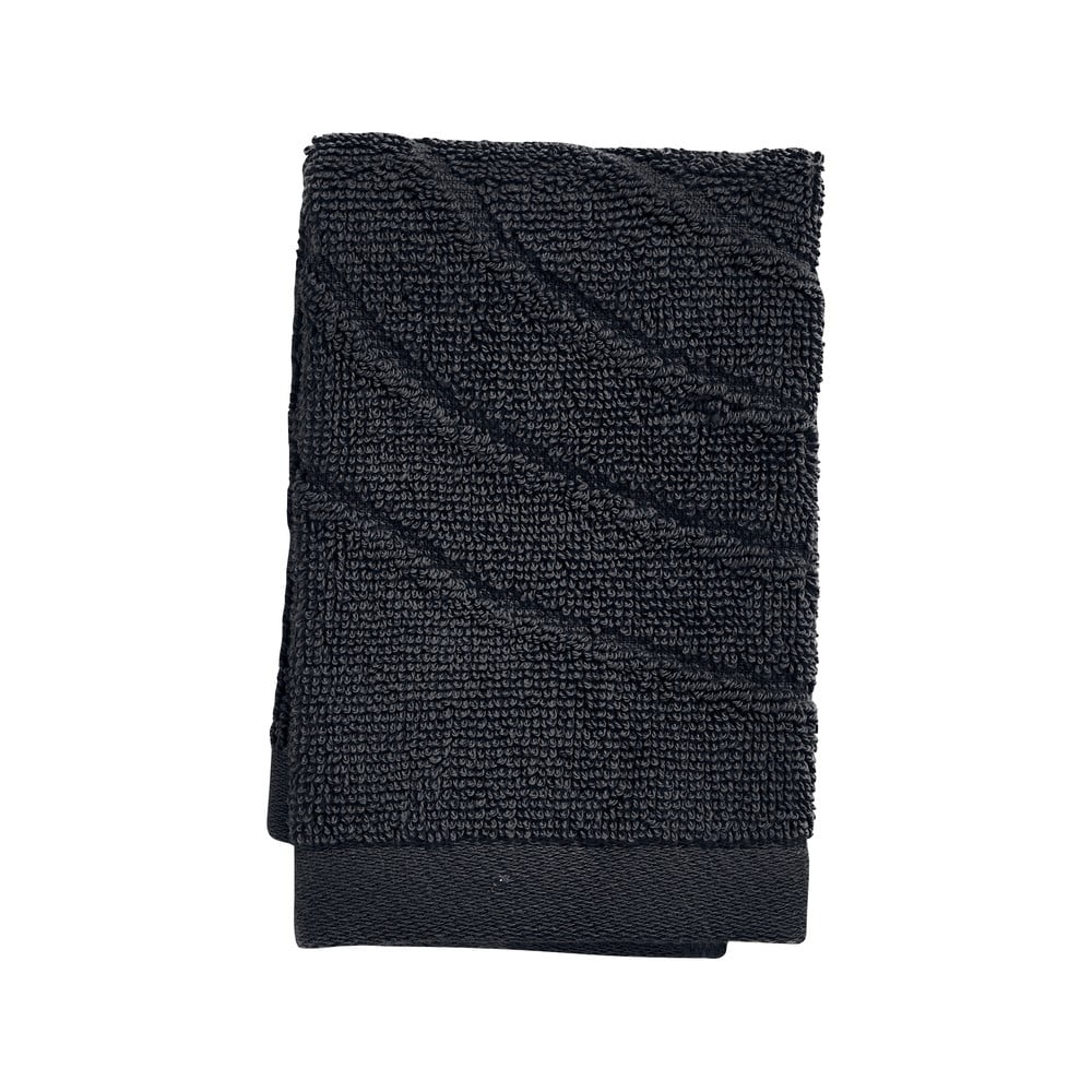 Fekete frottír pamut törölköző 30x30 cm Time – Zone