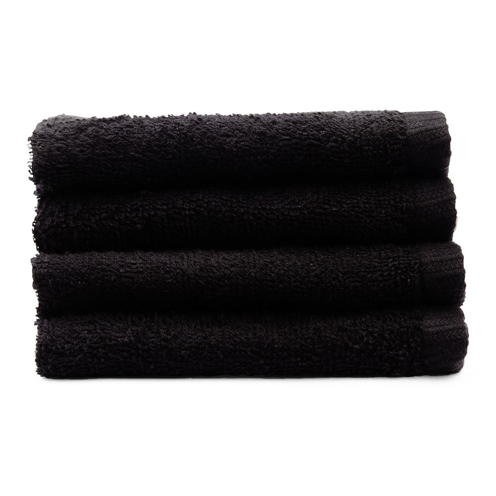 Fekete gyorsan száradó frottír pamut törölköző szett 4 db-os 30x30 cm Quick Dry – Catherine Lansfield