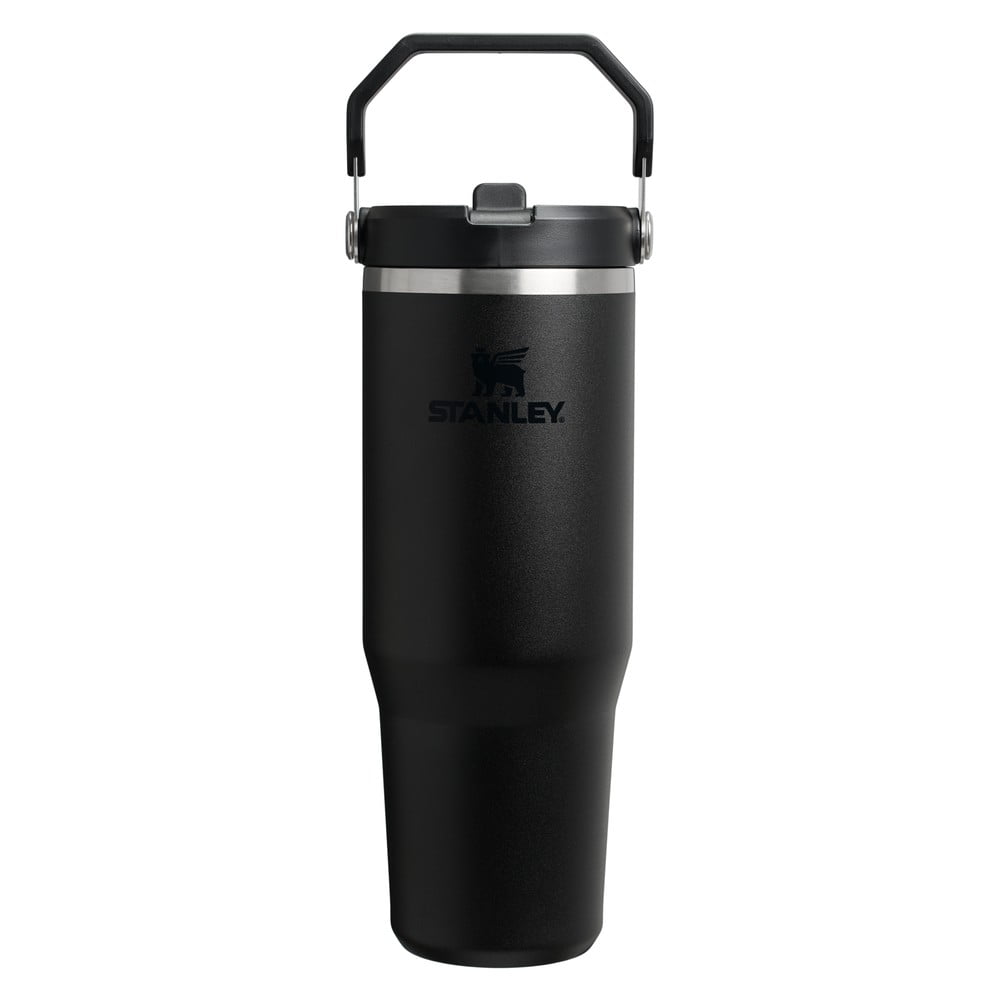 Fekete rozsdamentes acél termosz 890 ml IceFlow™ Flip Straw 2.0 Tumbler Black – Stanley