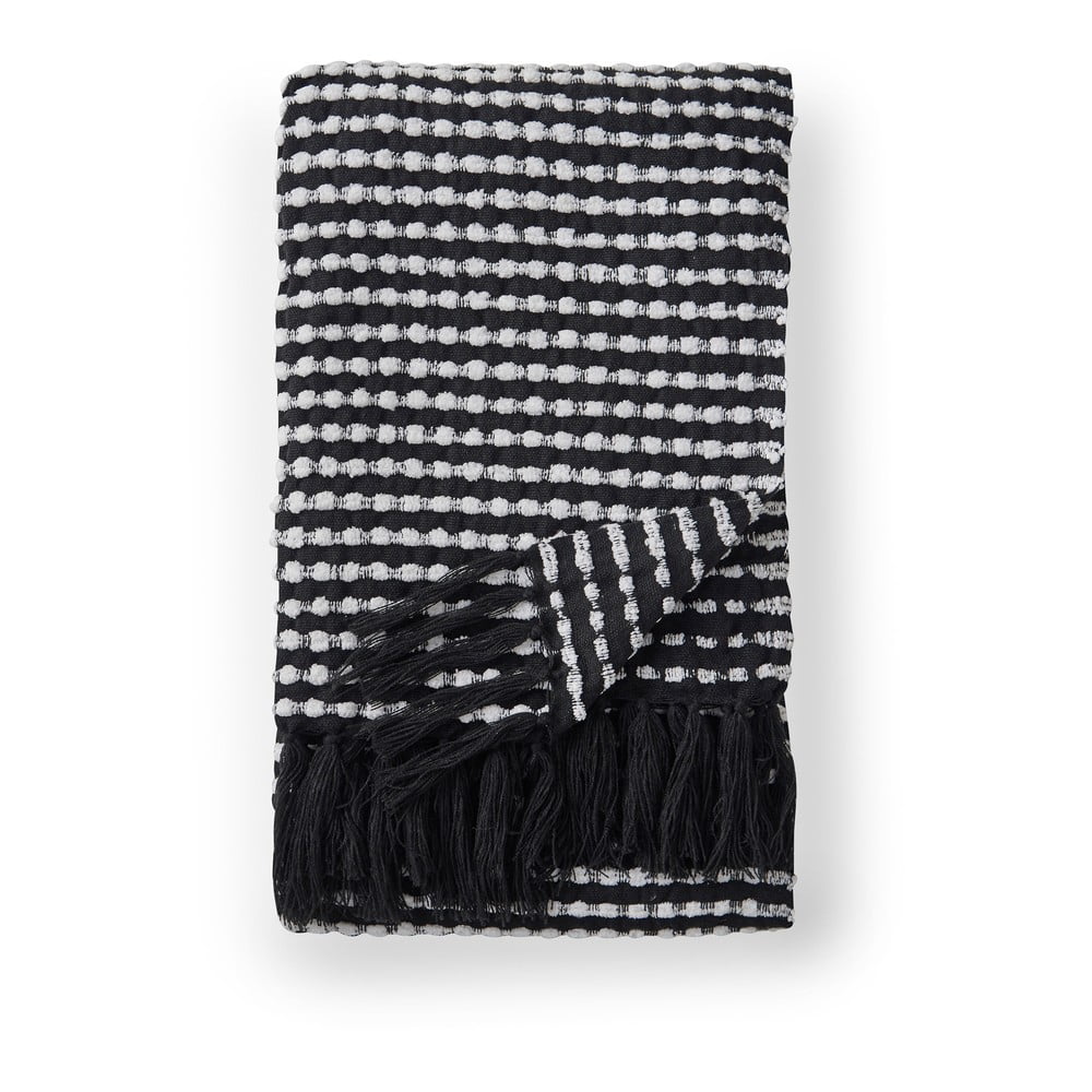 Fekete takaró 125x150 cm Stab Stitch – Catherine Lansfield