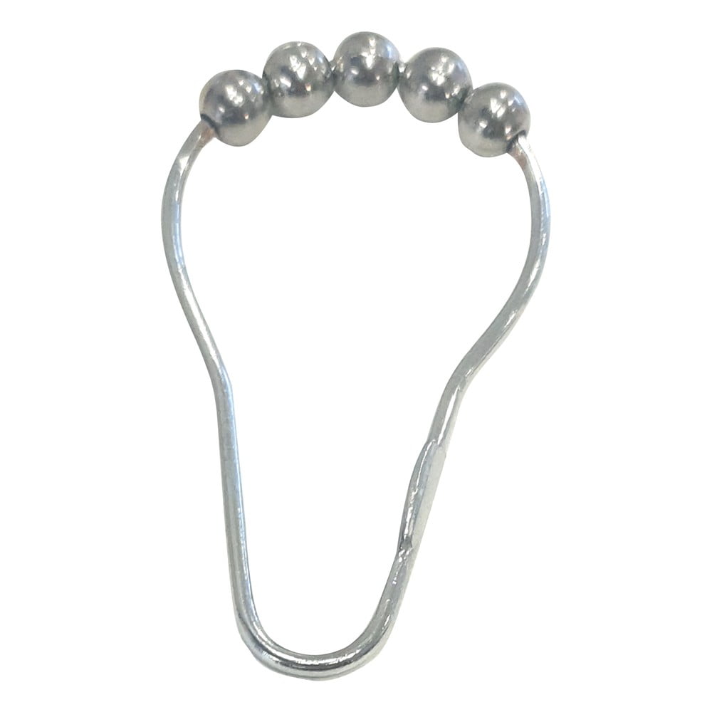 Fényes ezüstszínű zuhanyfüggöny akasztó szett 12 db-os 3