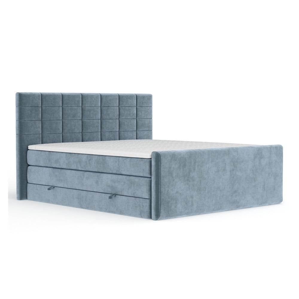 Kék ágyneműtartós boxspring ágy 140x200 cm Ava – Maison de Rêve