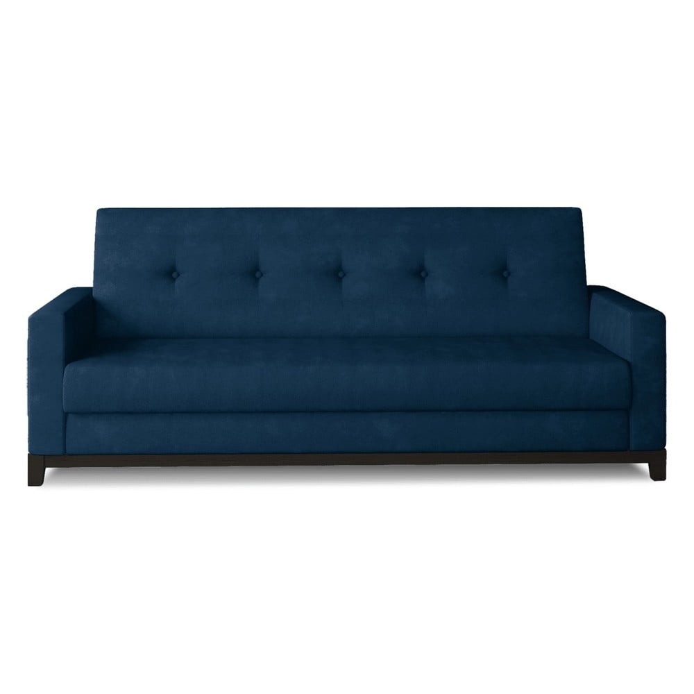 Kék bársony kinyitható-tárolóhelyes kanapé 216 cm Selene – ELTAP