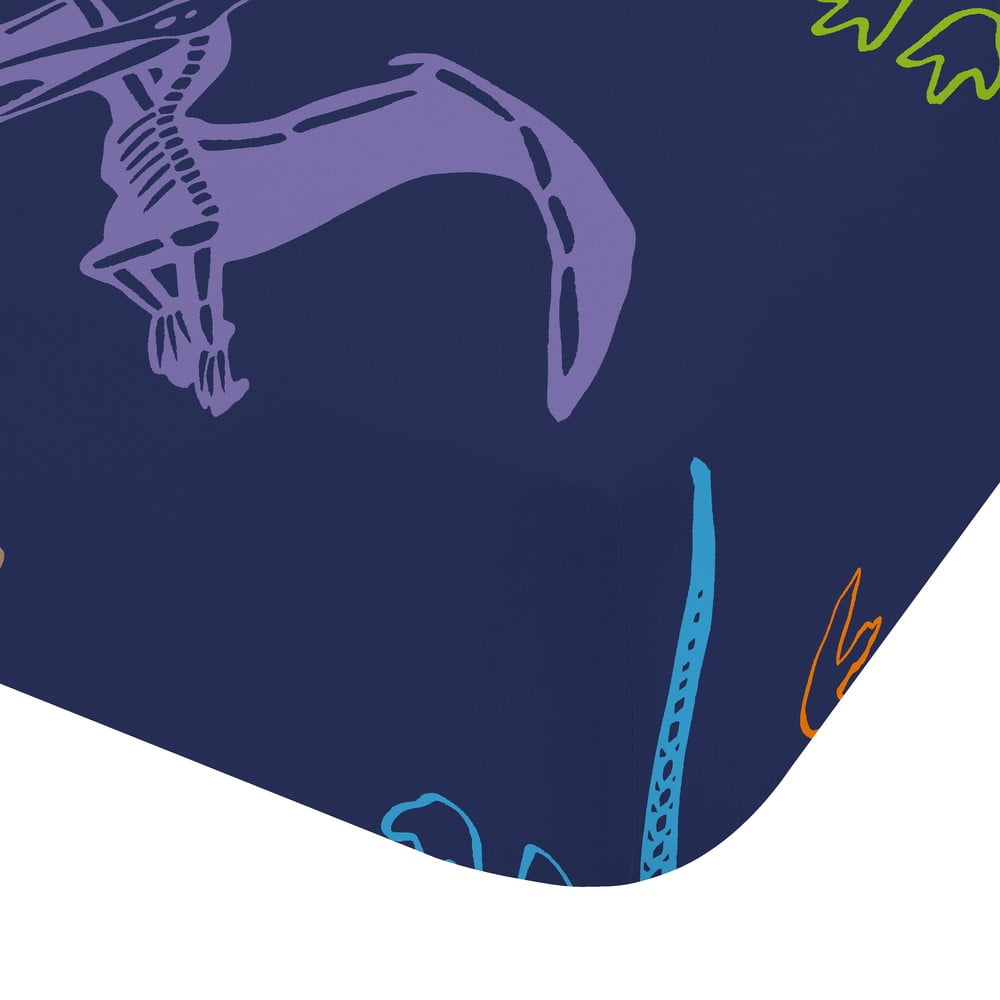 Kék gumis kétszemélyes gyerek lepedő 135x190 cm Prehistoric Dinosaurs – Catherine Lansfield