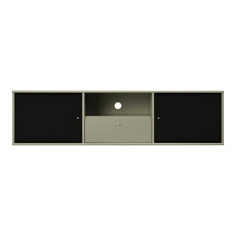 Khaki-fekete TV-állvány 161x42x45 cm Mistral – Hammel Furniture