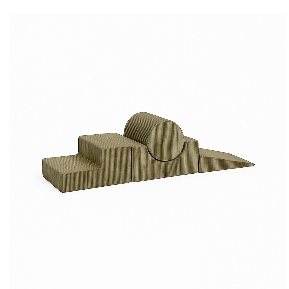 Khaki kordbársony habszivacs játszótér 45x170x30 cm Montessori – Meowbaby