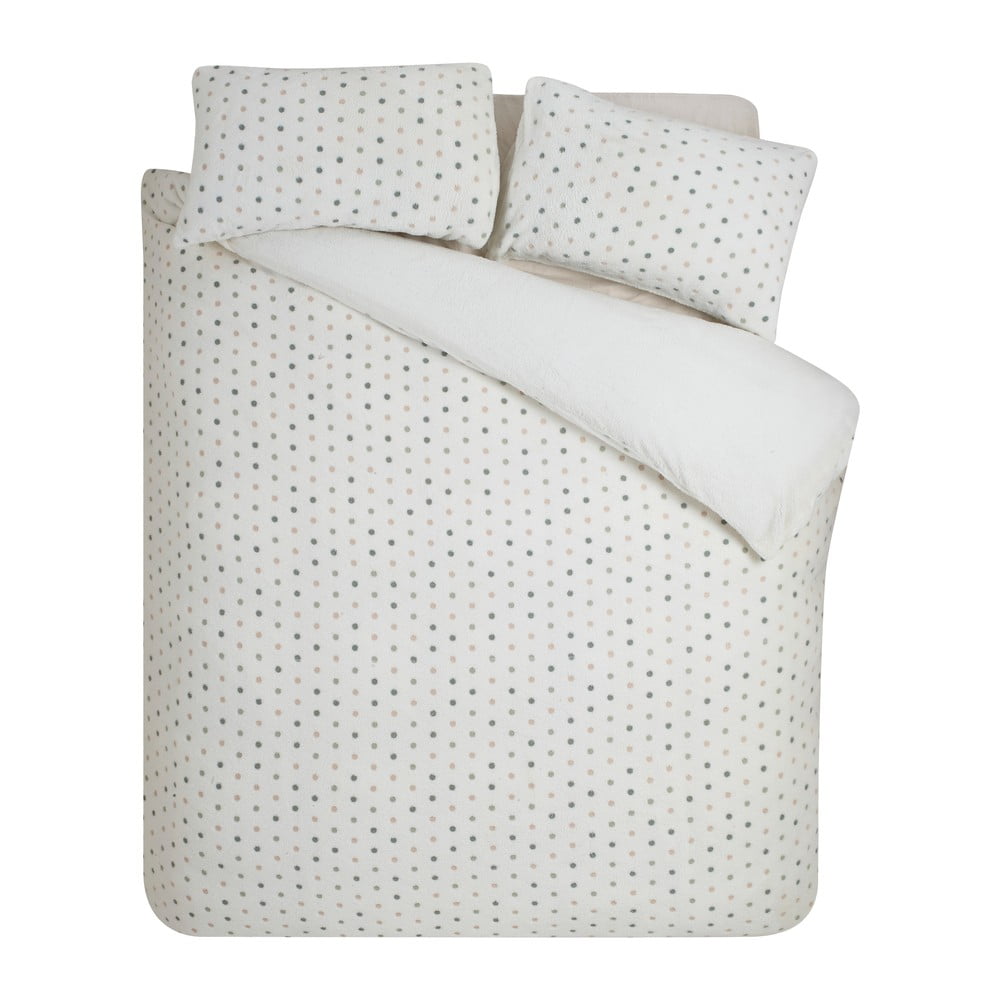 Krémszínű egyszemélyes mikroplüss ágyneműhuzat 135x200 cm Cosy Spot – Catherine Lansfield