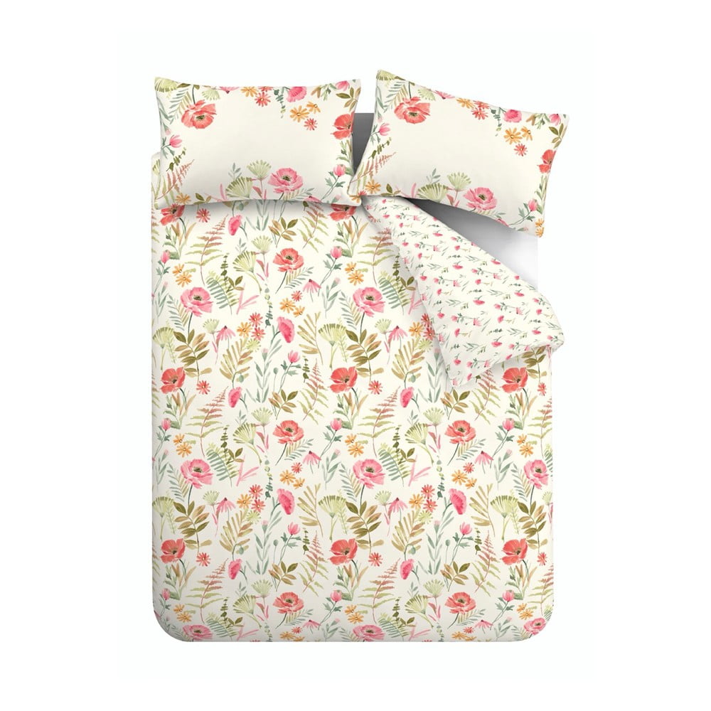 Krémszínű kétszemélyes-hosszabbított ágyneműhuzat 230x220 cm Ella Poppy – Catherine Lansfield
