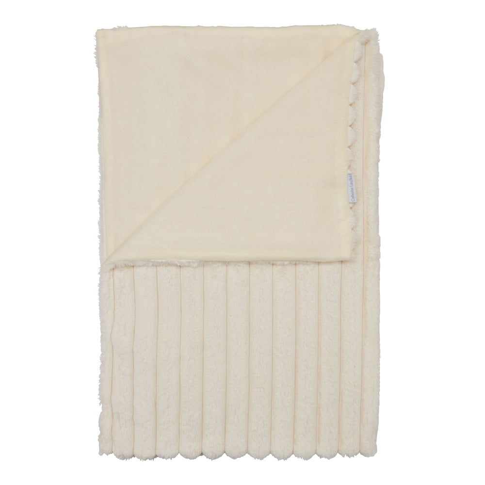 Krémszínű mikroplüss takaró 130x170 cm Cosy Ribbed – Catherine Lansfield